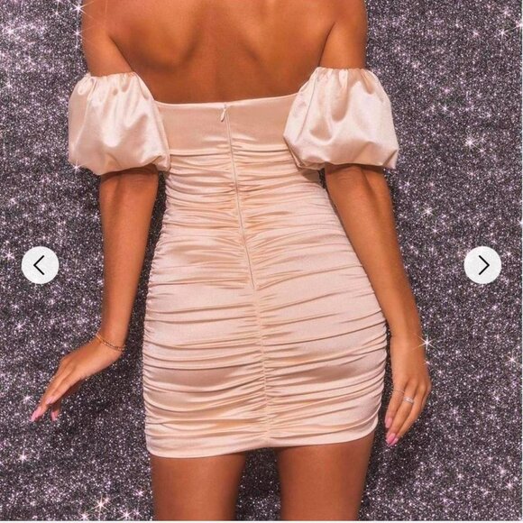 Oh Polly Women's Cream and Tan Dress - Picture 2 of 2